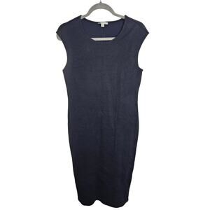 Standard James Perse Dress Navy Blue Sheath Dress Cap Sleeve Women 3 (Large)